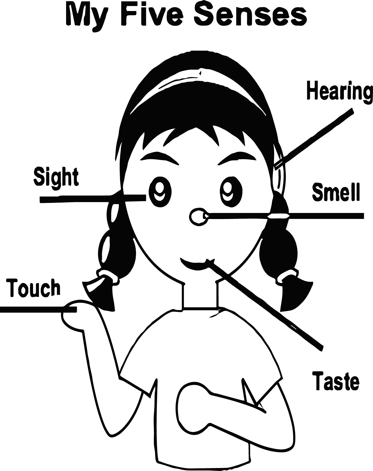 1253x1583 5 Senses Coloring Pages Endearing 5 Senses Coloring Pages Five