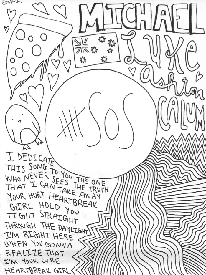 699x934 5sos Coloring Pages Sos Colouring Pages. Sos Coloring Sheets Pages.