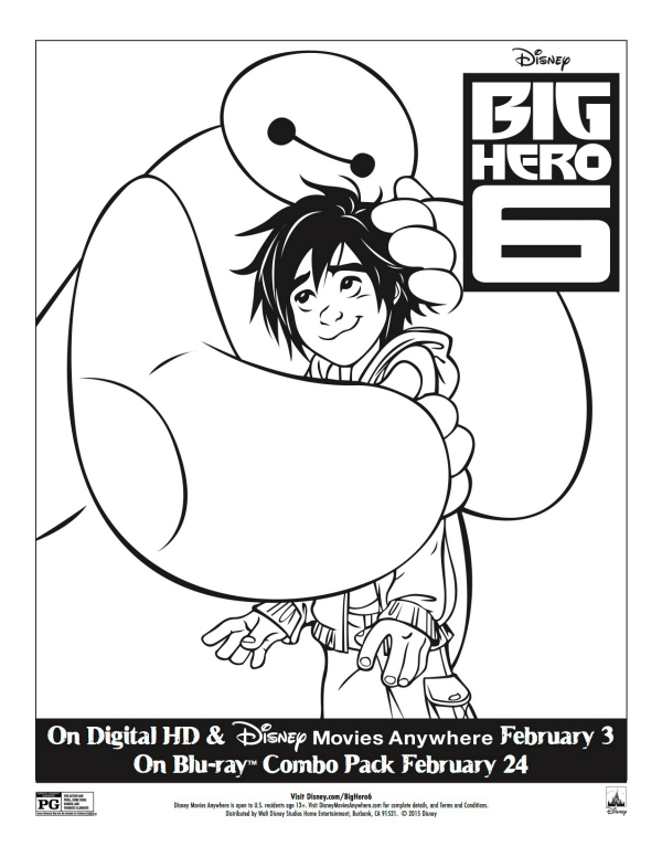 600x776 Free Printable Disney Big Hero 6 Coloring Page Coloring Pages