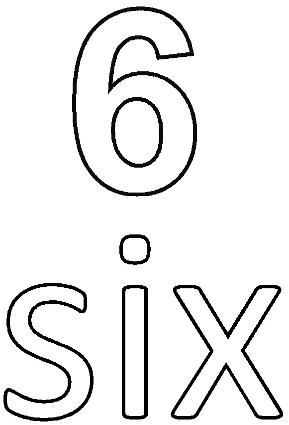 581x852 Number 6 Coloring Page