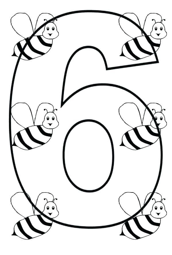600x889 Number 6 Coloring Page Coloring Pages Of Numbers Coloring Page