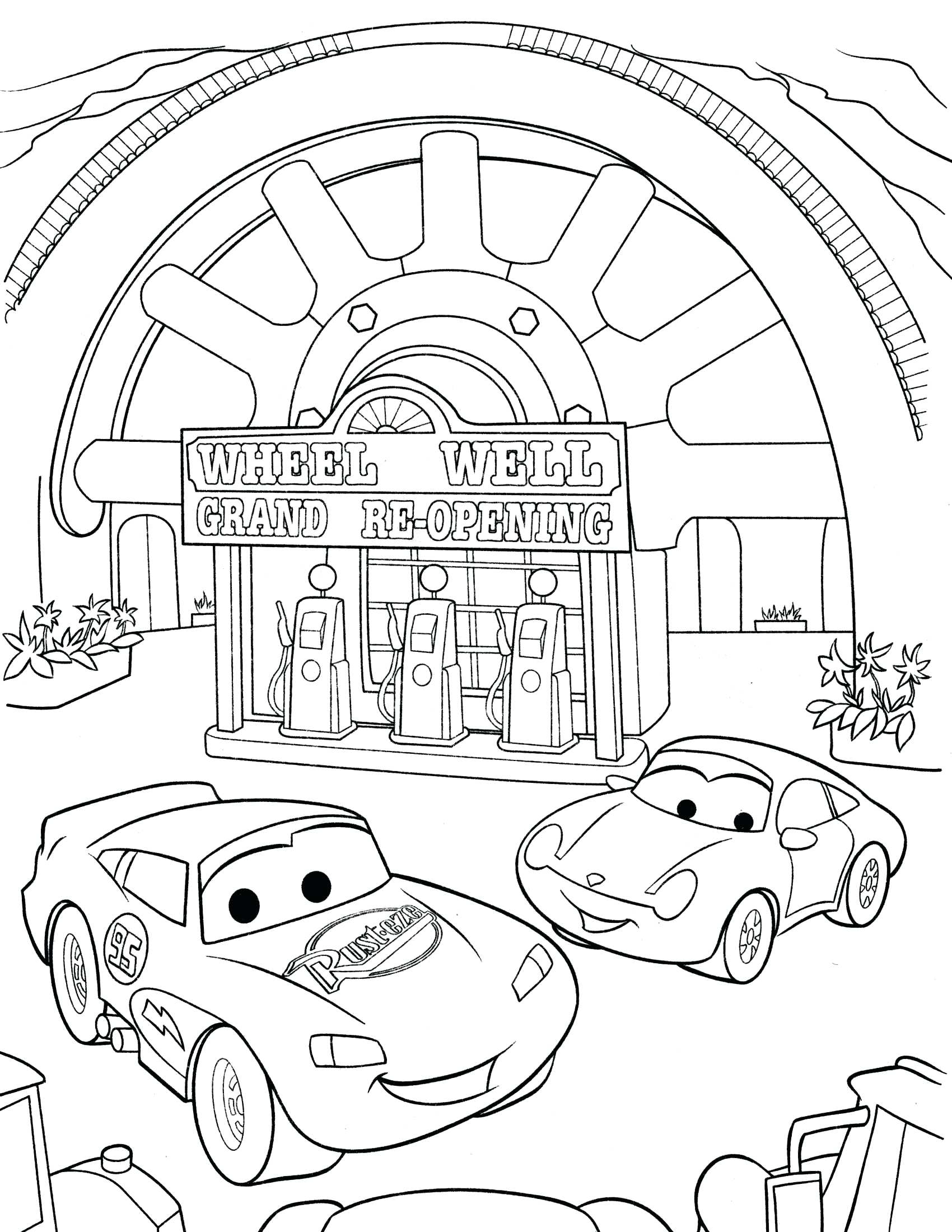1700x2200 Muscle Car Coloring Pages