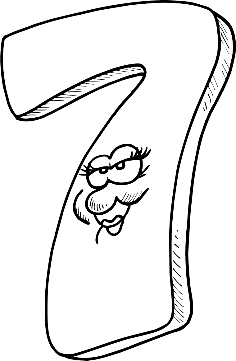 760x1160 Number 7 Coloring Page