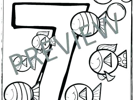 440x330 Number 7 Coloring Page