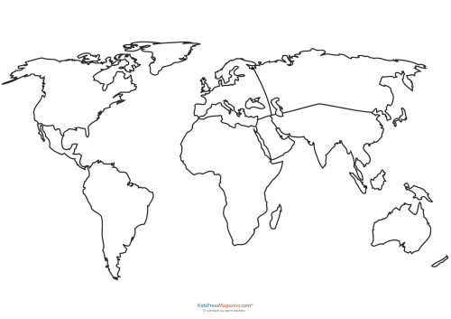 World Map Coloring Page Geography And School 500x353 World Map Coloring Page Geography And School