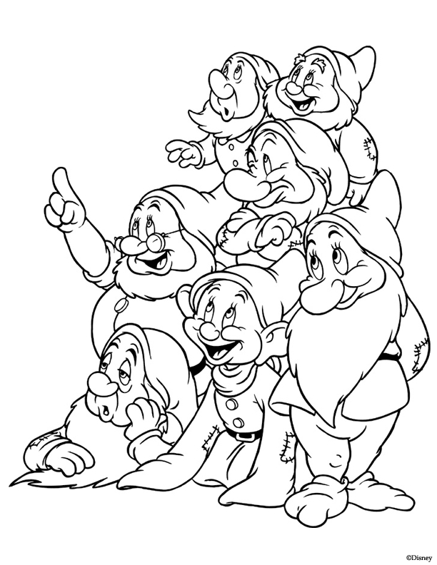 7 Dwarfs Coloring Pages Kids Under 7 Snow White And The Seven 612x792 7 Dwarfs Coloring Pages Kids Under 7 Snow White And The Seven