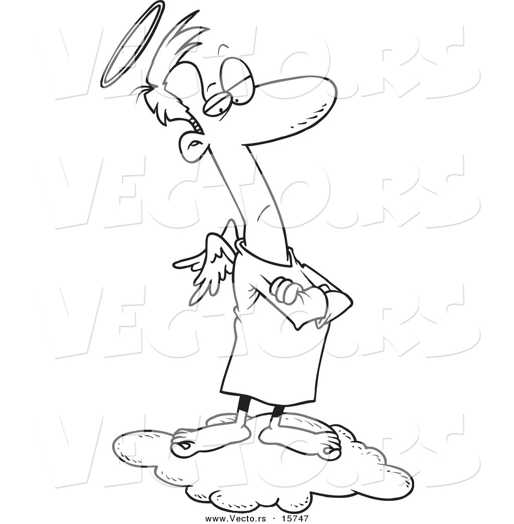 Vector Of A Cartoon Stubborn Angel Man 1024x1044 Vector Of A Cartoon Stubborn Angel Man