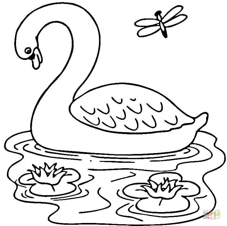 Swan In The Lake Coloring Page.jpg 750x747 Swan In The Lake Coloring Page.jpg