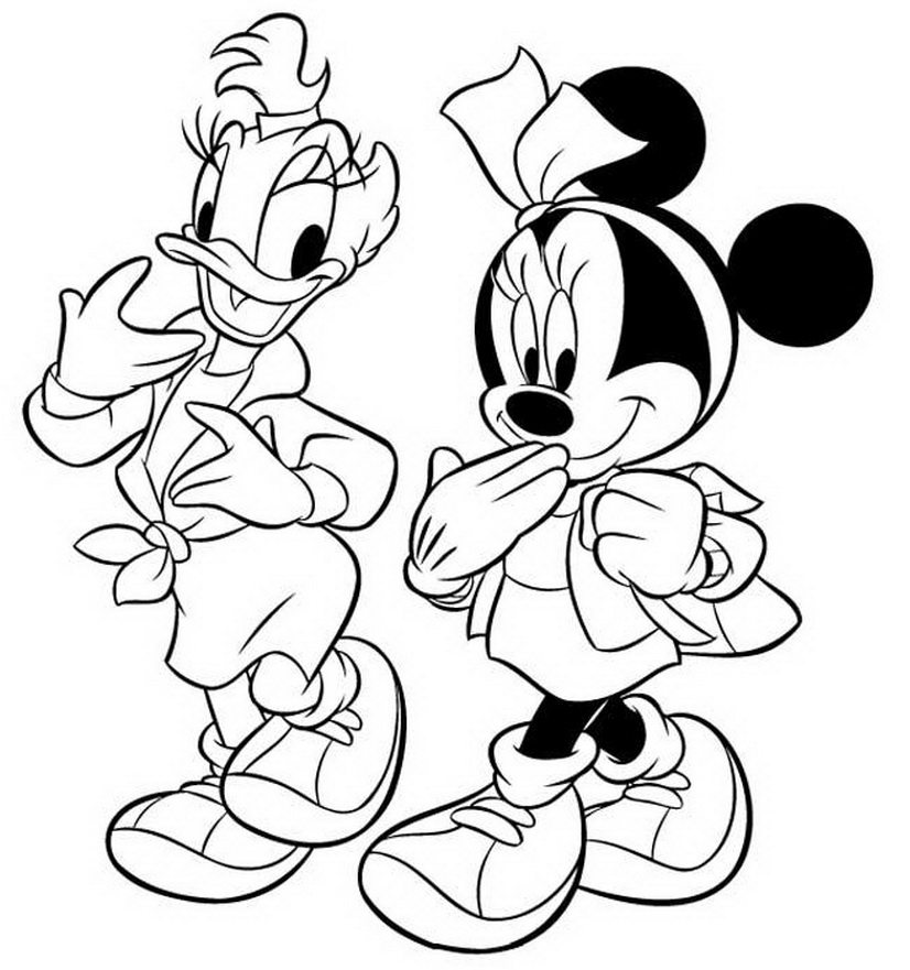 Minnie And Daisy In 80's Coloring Page Cartoon Pages 826x881 Minnie And Daisy In 80's Coloring Page Cartoon Pages