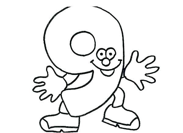 600x435 Number 9 Coloring Page Coloring Pages Numbers Friendly Cartoon
