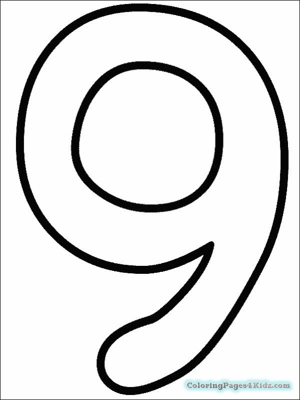 600x799 Coloring Page Cute Number 9 Coloring Pages For Kids