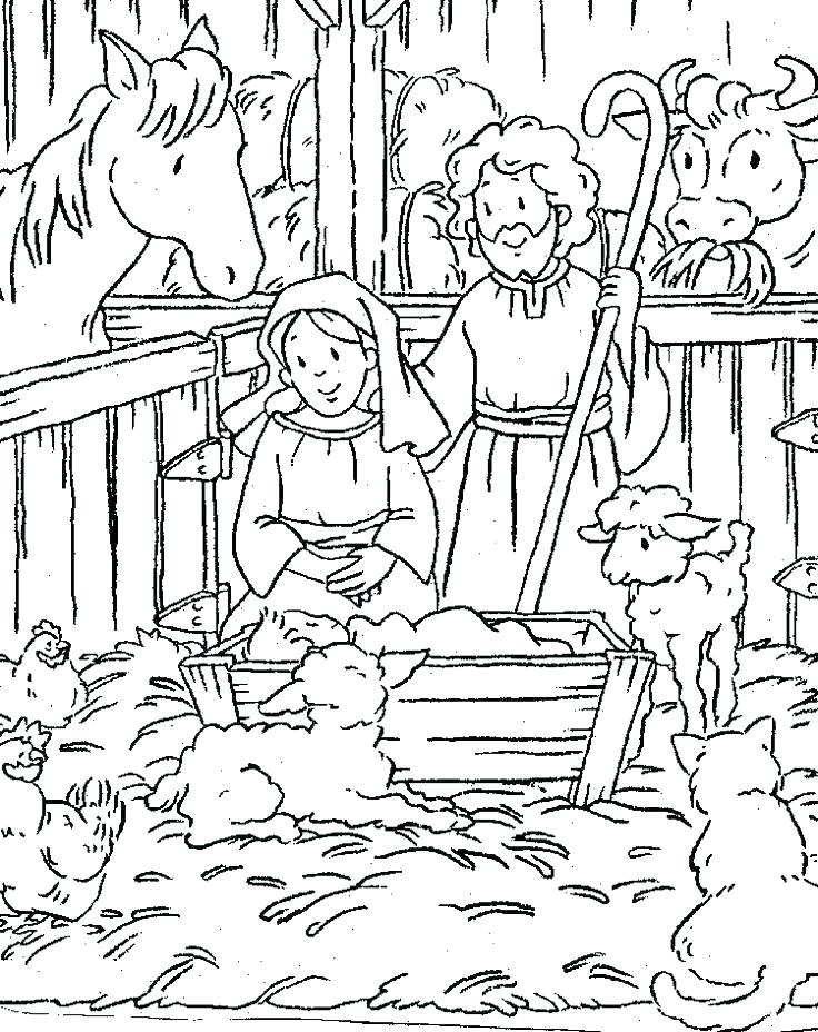 736x928 Christmas Story Coloring Pages Nativity Coloring Book 7 Best