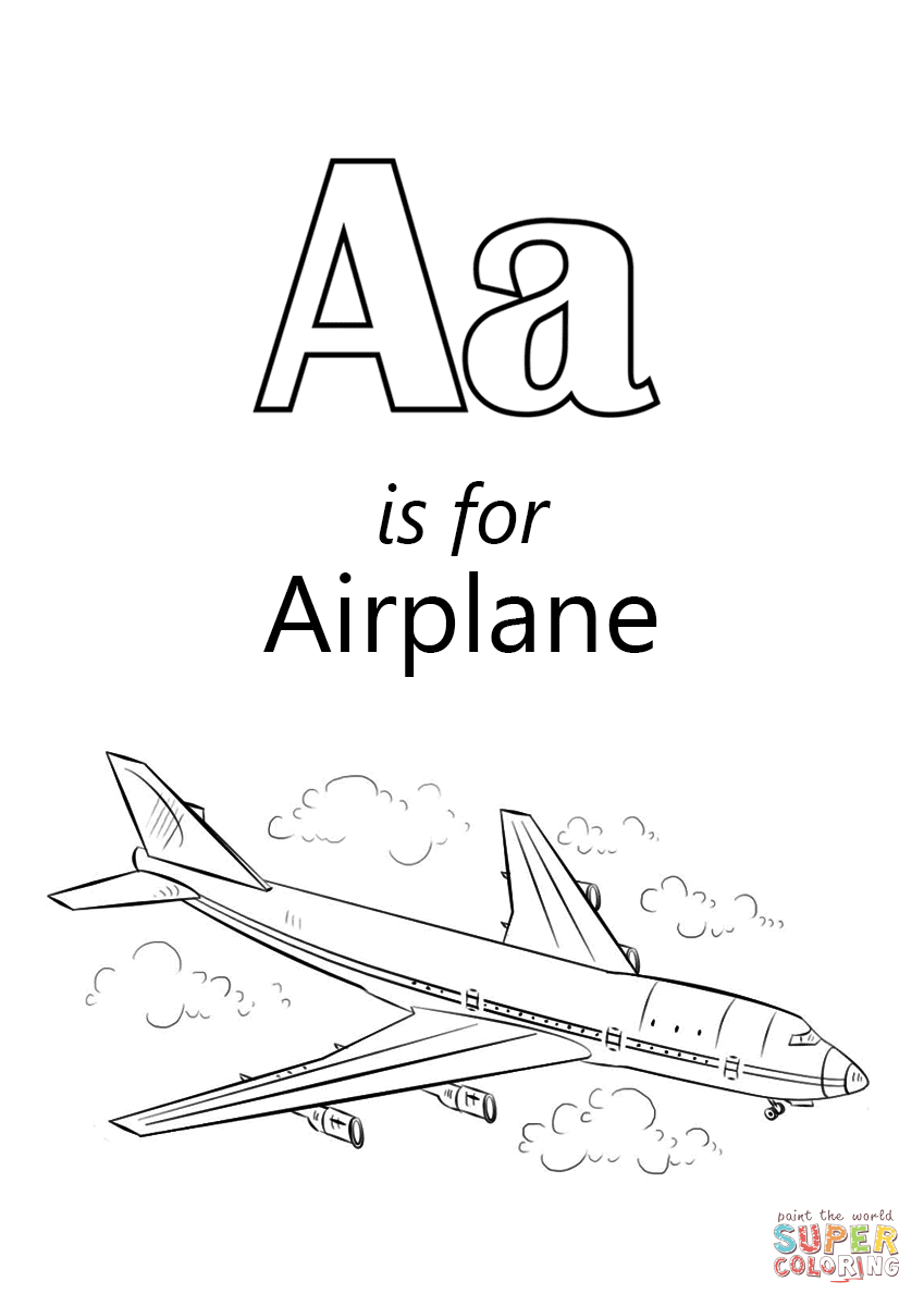 Letter A Is For Airplane Coloring Page 849x1200 Letter A Is For Airplane Coloring Page