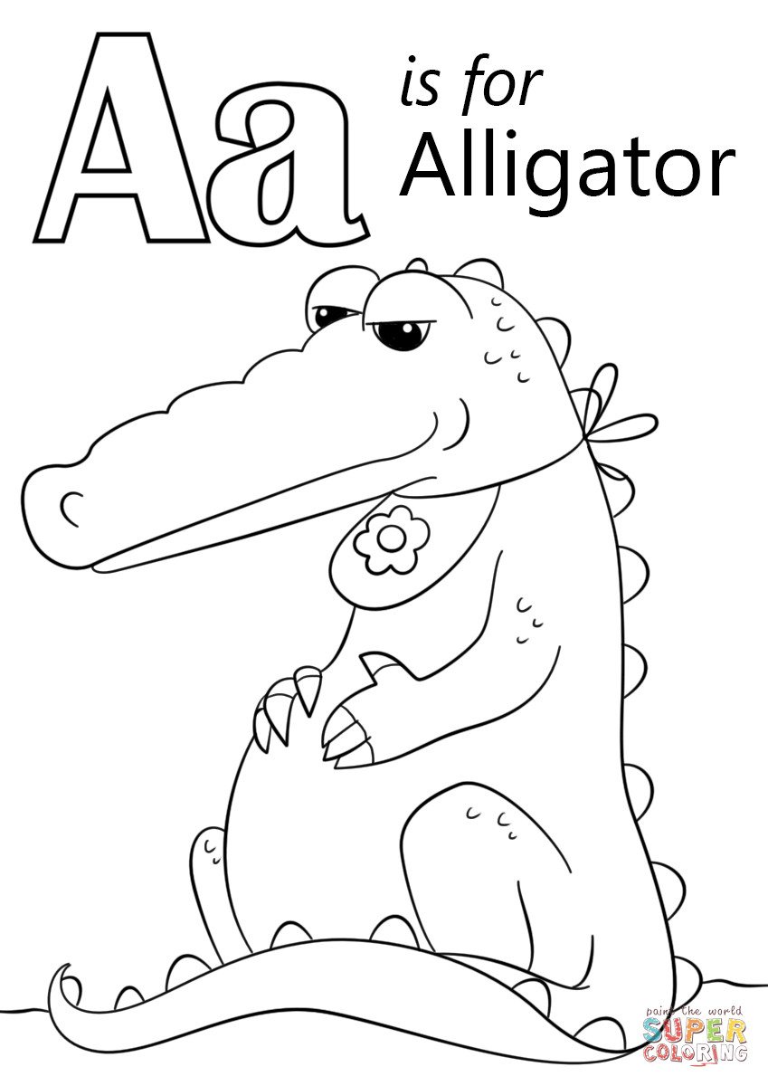 Letter A Is For Alligator Coloring Page Free Printable Pages 849x1200 Letter A Is For Alligator Coloring Page Free Printable Pages