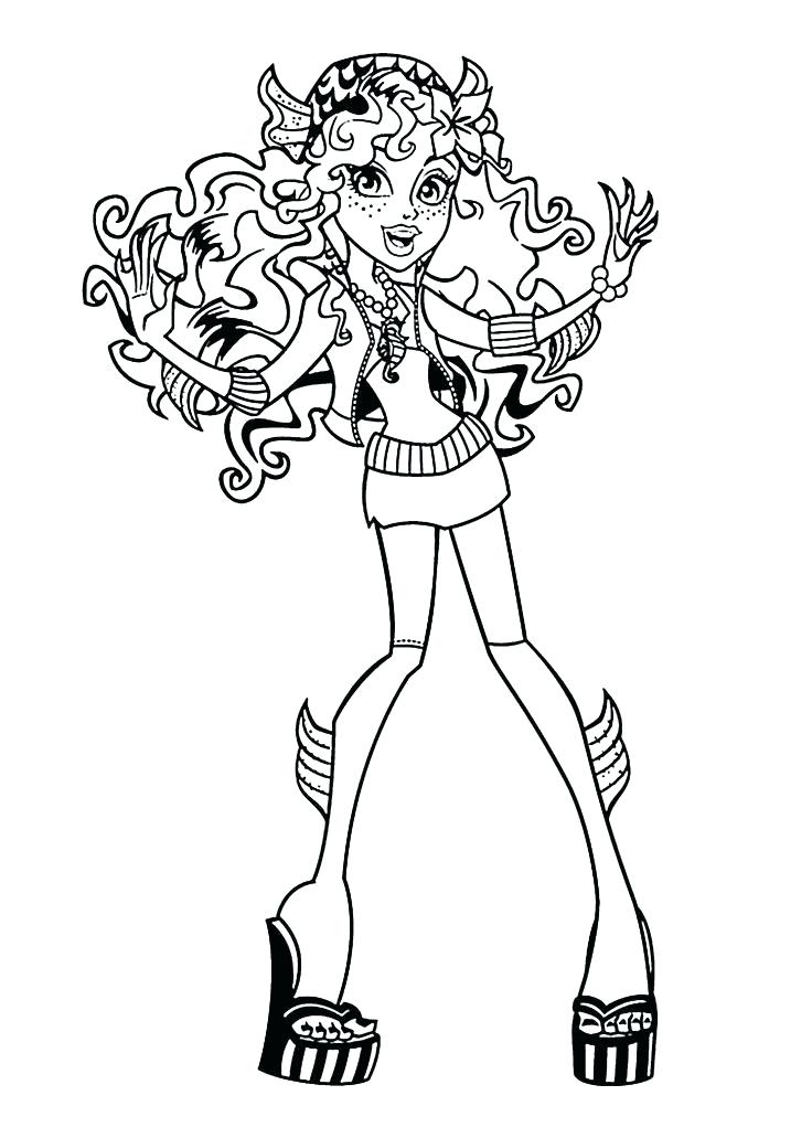 736x1031 Monster High Coloring Pages Print Monster High Free Blue Monster