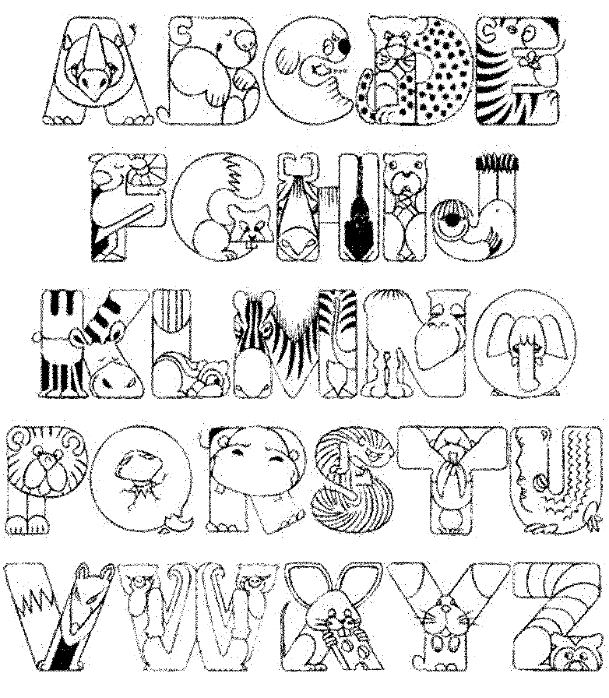 2000x2292 Abc Alphabet Animal Coloring Pages