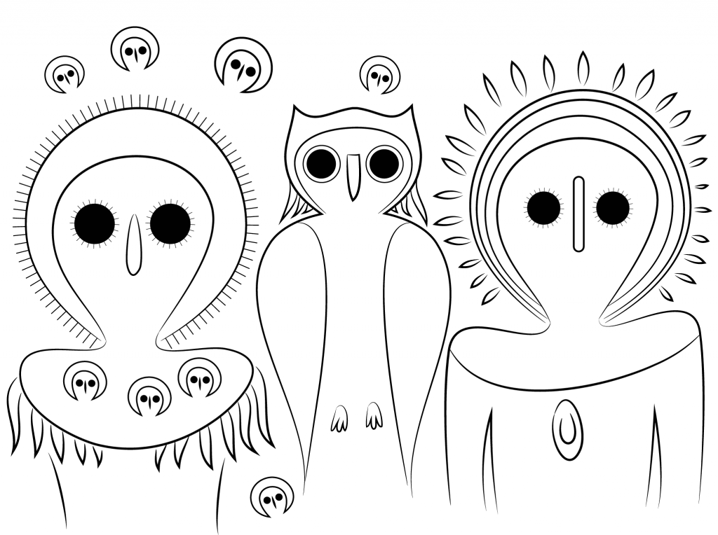1024x764 Aboriginal Owls Image For Coloring Pages