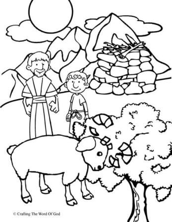 347x448 Abraham And Isaac Coloring Pages Free Abraham Offers Isaac