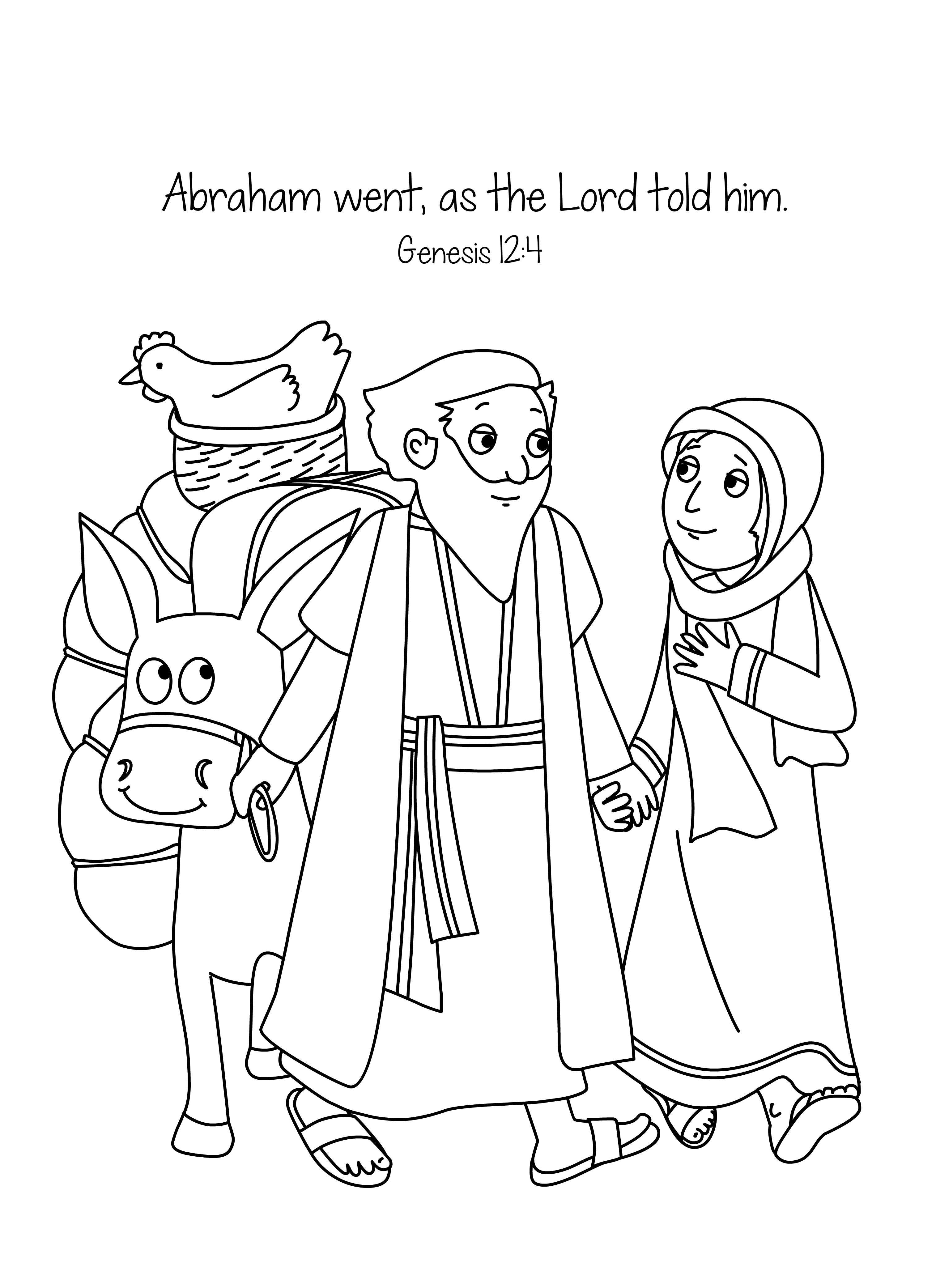 3028x4167 Abraham And Sara A New Home Bible Lesson Bible Coloring Page, 1