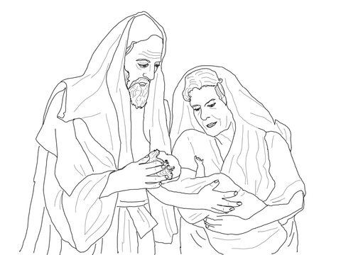 480x360 Abraham And Sarah Coloring Pages Abraham Sarah And Their Newborn