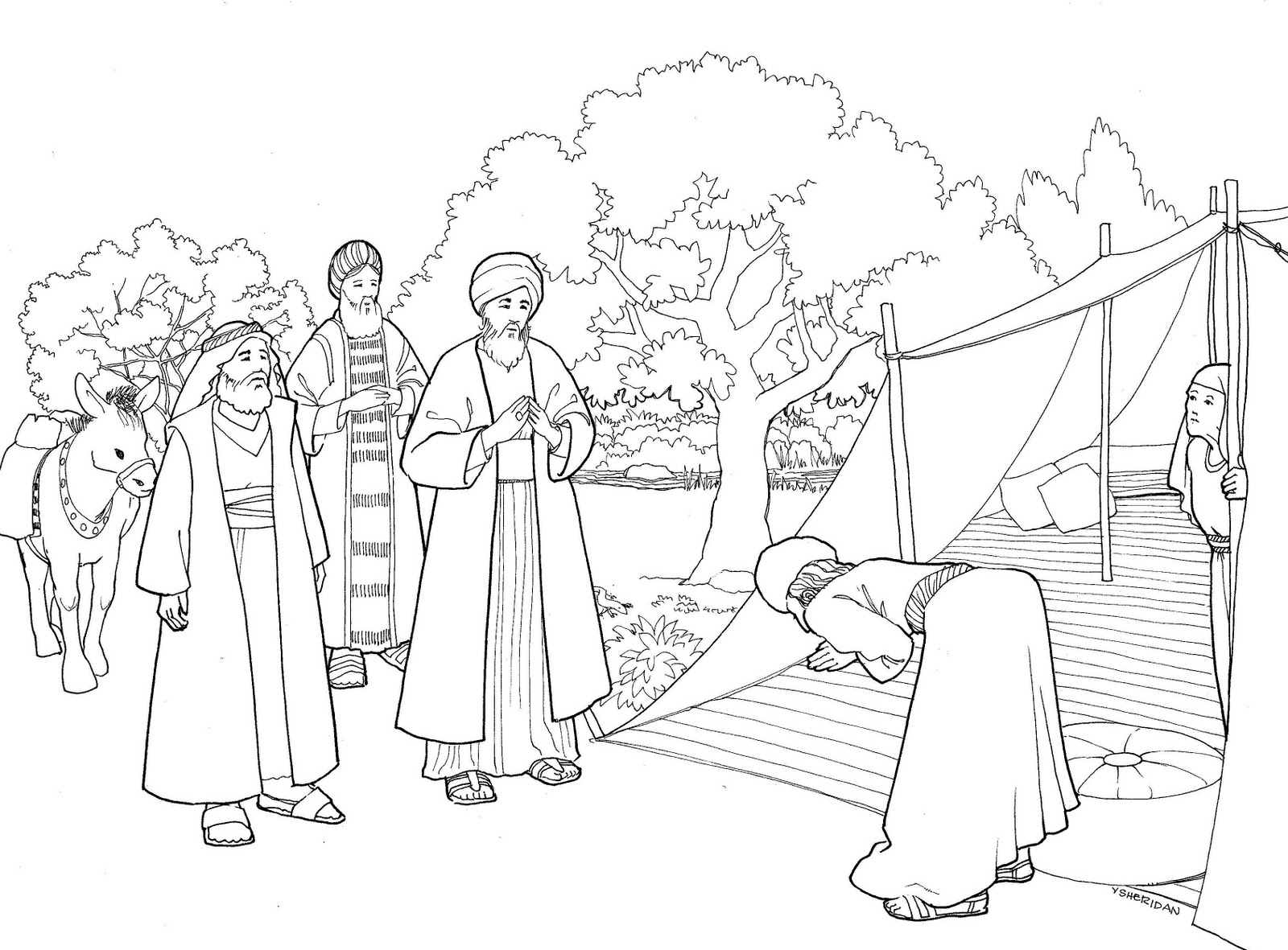 1600x1181 Abraham And Sara A New Home Bible Lesson Coloring Page 1 Best