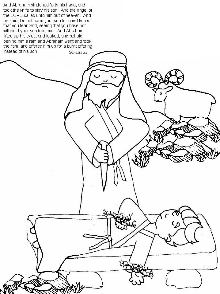 718x957 Abraham's Son Isaac Coloring Page