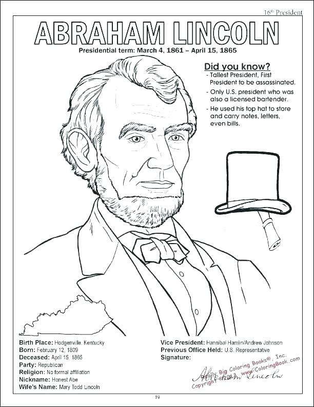 612x792 Abraham Lincoln Coloring Page