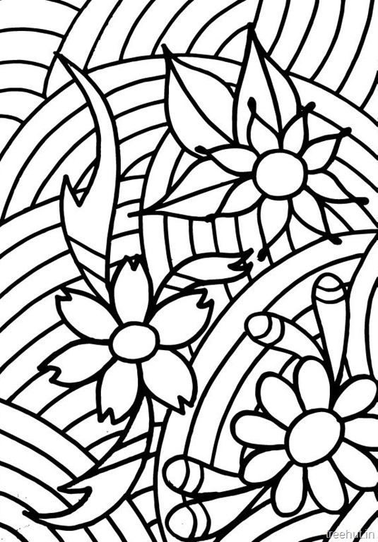 Abstract Flowers Coloring Pages For Teenagers 535x768 Abstract Flowers Coloring Pages For Teenagers