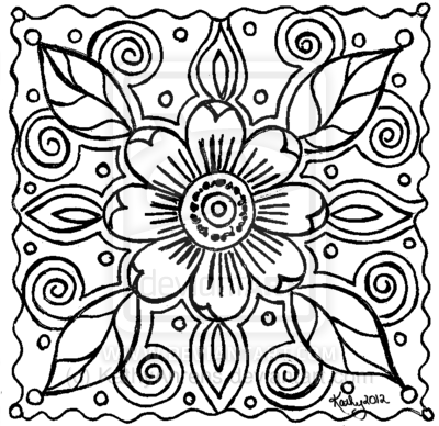Abstract Art Coloring Pages Abstract Flower Doodle Lineart 400x388 Abstract Art Coloring Pages Abstract Flower Doodle Lineart
