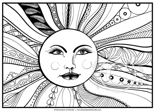 Sun Coloring Page {Printable} 500x364 Sun Coloring Page {Printable}