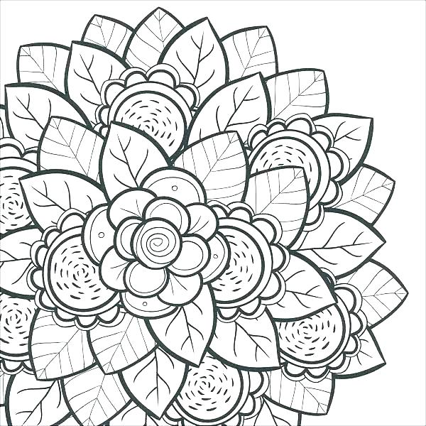 Cool Flower Coloring Pages 600x600 Cool Flower Coloring Pages