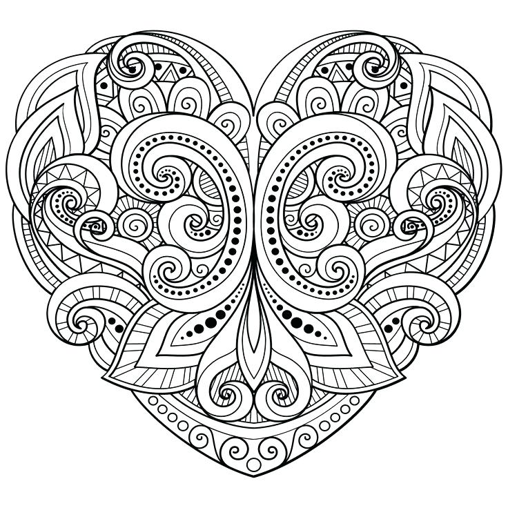 736x736 Amazing Heart Coloring Pages Or Lovable Abstract Heart Coloring