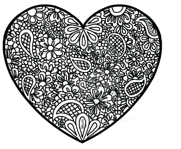 Abstract Heart Coloring Pages at GetColorings.com | Free printable ...