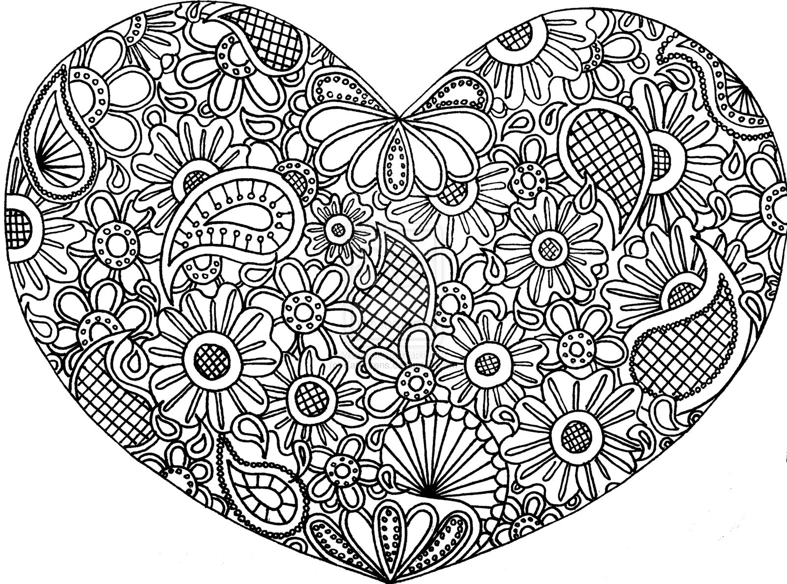 1600x1186 Abstract Heart Coloring Pages