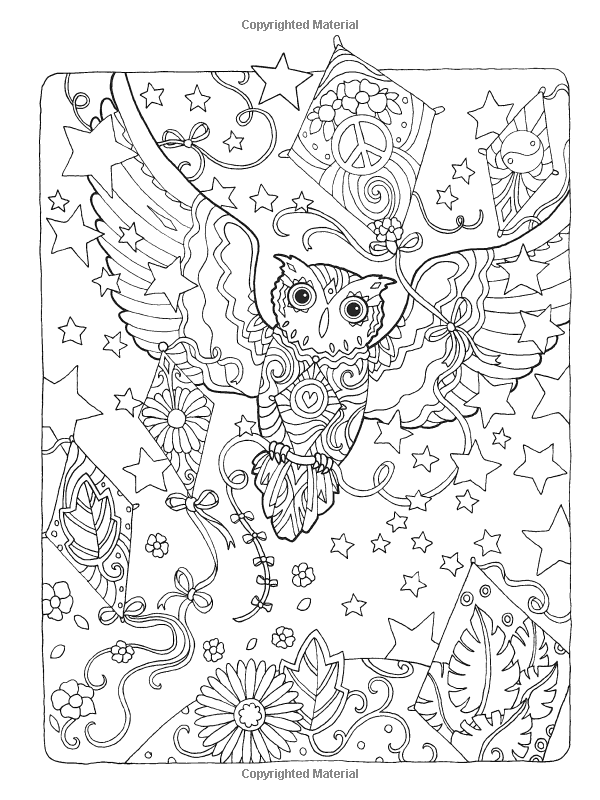 600x800 Creative Haven Owls Coloring Book Artwork By Marjorie Sarnat