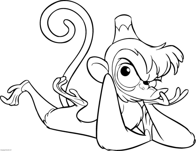 800x618 Grumpy Abu Coloring Page Aladdin Pages