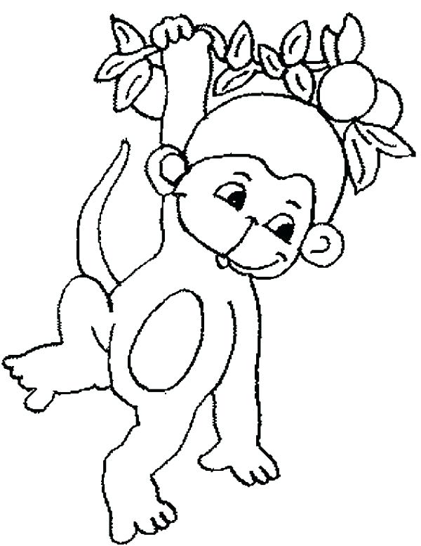 Picture Of Tree To Color Cute Baby Monkey Hanging On Tree Coloring 600x777 Picture Of Tree To Color Cute Baby Monkey Hanging On Tree Coloring