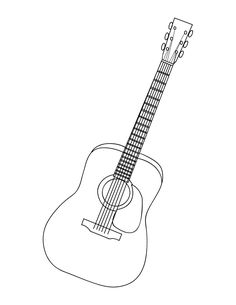 Acoustic Guitar Coloring Pages at GetColorings.com | Free printable ...