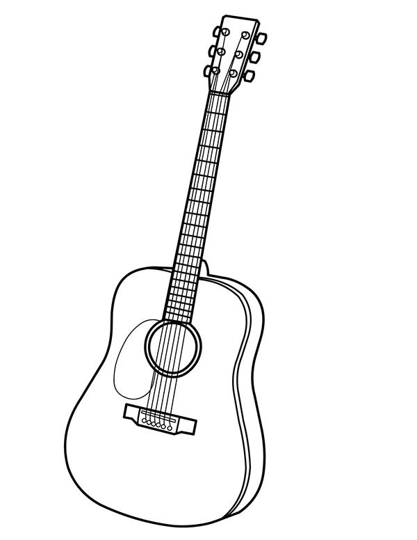 Guitar Coloring Pages Musical Instruments Acoustic Guitar Coloring 600x776 Guitar Coloring Pages Musical Instruments Acoustic Guitar Coloring