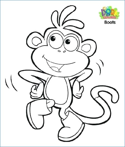 Boots The Monkey Acrobat Dora The Explorer Coloring Page 409x480 Boots The Monkey Acrobat Dora The Explorer Coloring Page