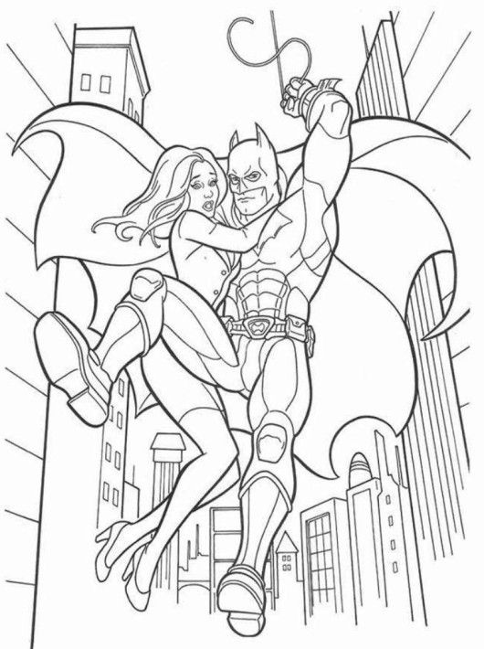 Batman Saving Women Coloring Pages 530x710 Batman Saving Women Coloring Pages
