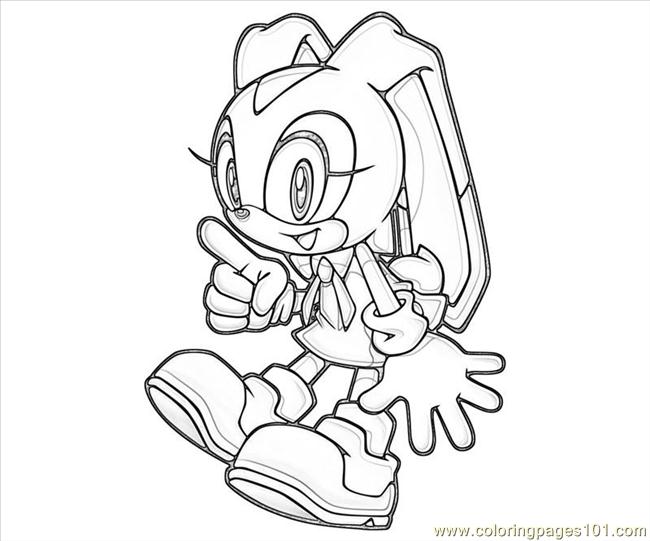 Cream The Rabbit Action Coloring Page 650x541 Cream The Rabbit Action Coloring Page