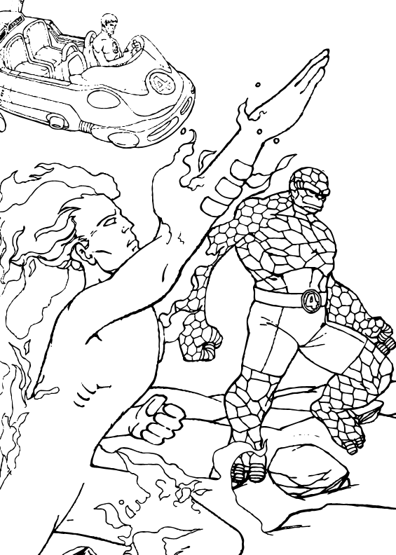 Human Torch In Action Coloring Pages 565x792 Human Torch In Action Coloring Pages