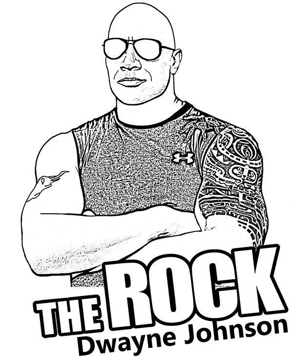 600x740 The Rock Dwayne Johnson Coloring Page, Sheet, Books