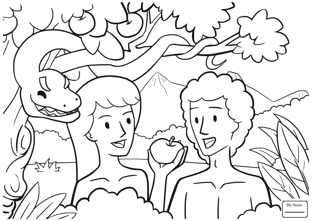 Adam And Eve Coloring Page