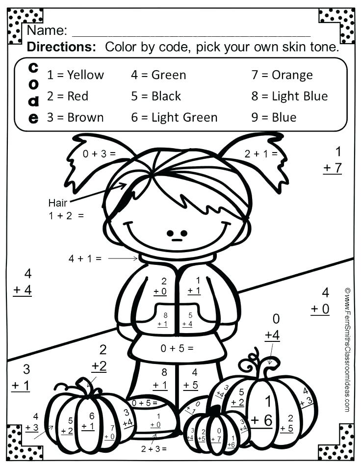 736x952 First Grade Coloring Pages Color By Number First Grade Addition