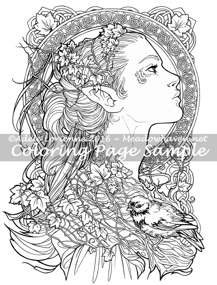 700x921 Art Of Meadowhaven Coloring Page Elvish By Saimain