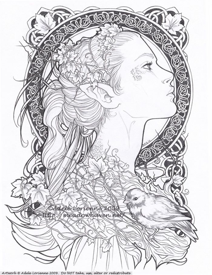 700x905 Meadowhaven Elvish An Art Nouveau Ish Commission