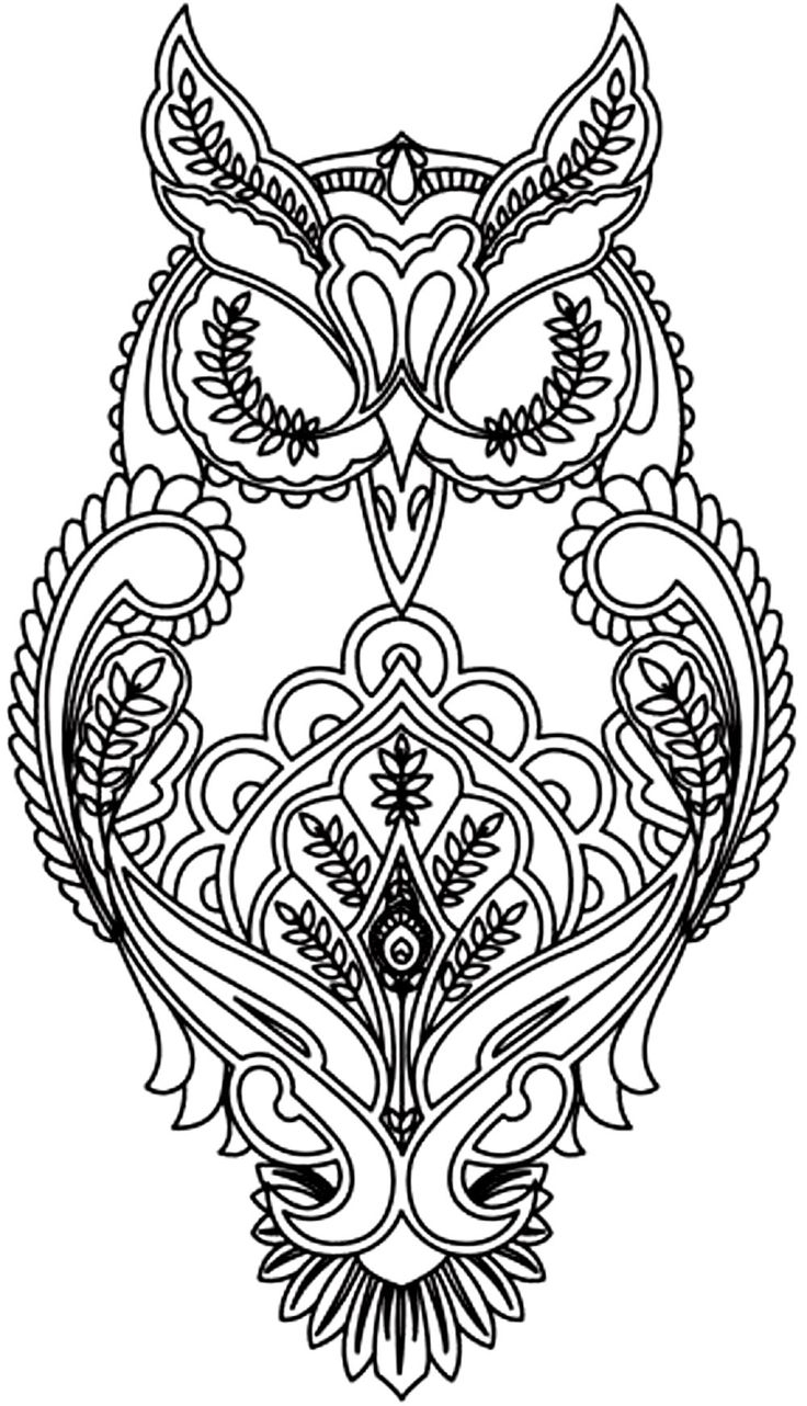 736x1282 Printable Adult Coloring Pages Animal Patterns Owl Printable