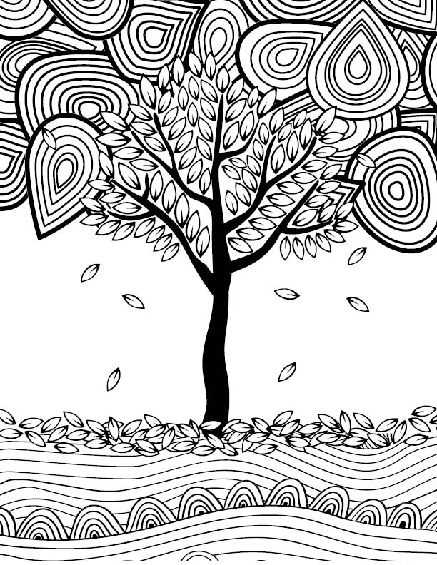 612x792 Fall Adult Coloring Page